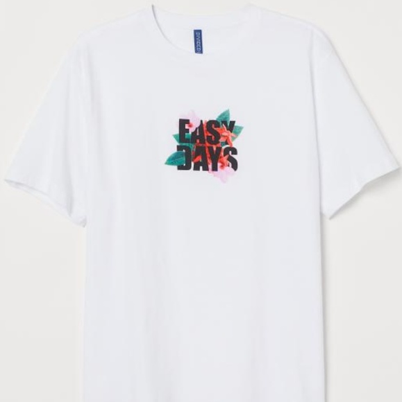 H&M Divided 'easy days' graphic tee white short sleeve Med - Picture 4 of 6
